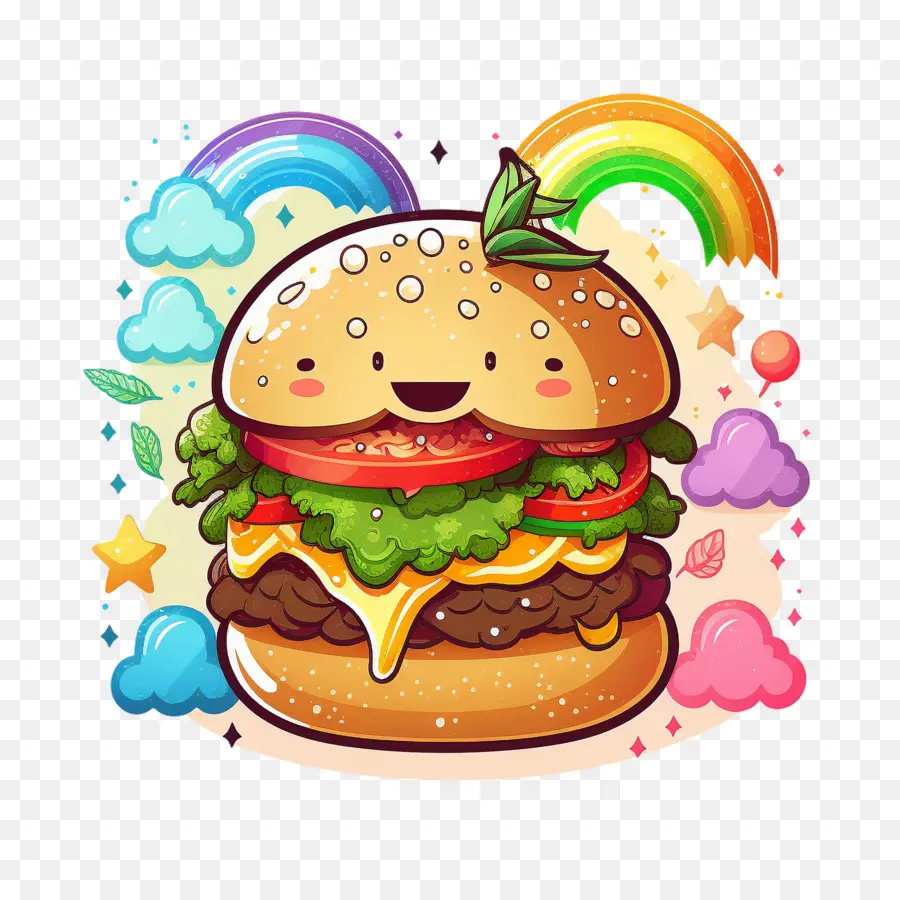 De Dibujos Animados De La Hamburguesa，Hamburguesa Kawaii PNG