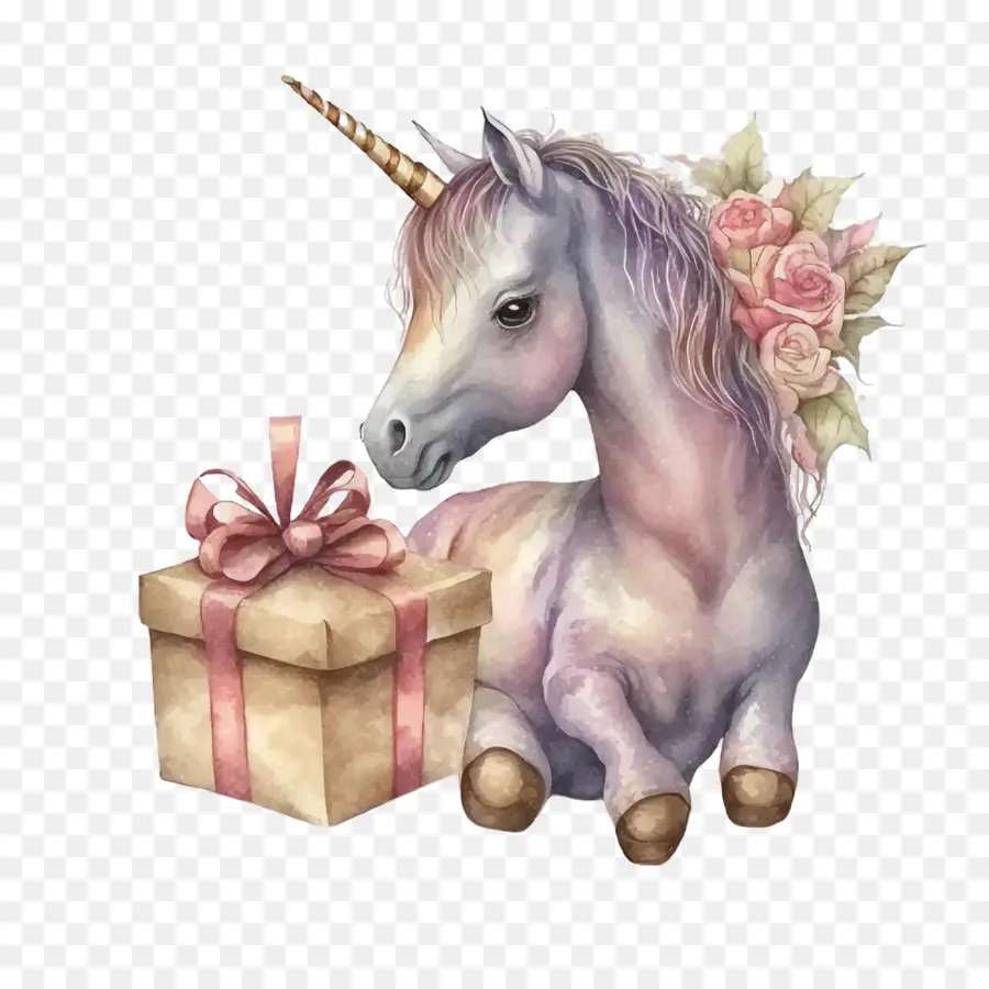 Acuarela Unicornio，Poco Unicornio PNG