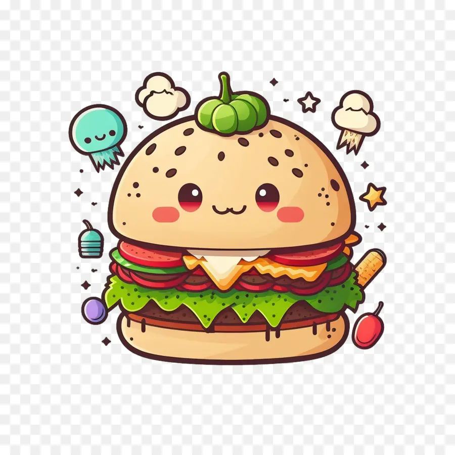 De Dibujos Animados De La Hamburguesa，Hamburguesa Kawaii PNG