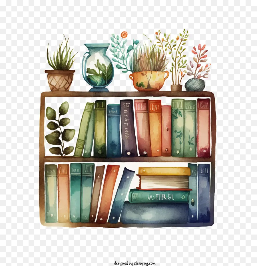 Pila De Libros De Acuarela，Pila De Libros PNG