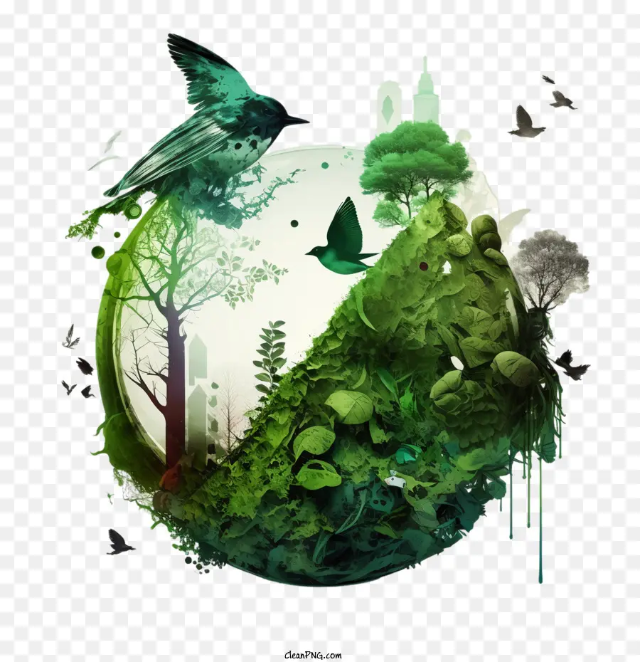 Día Del Medio Ambiente，Naturaleza Y Aves PNG