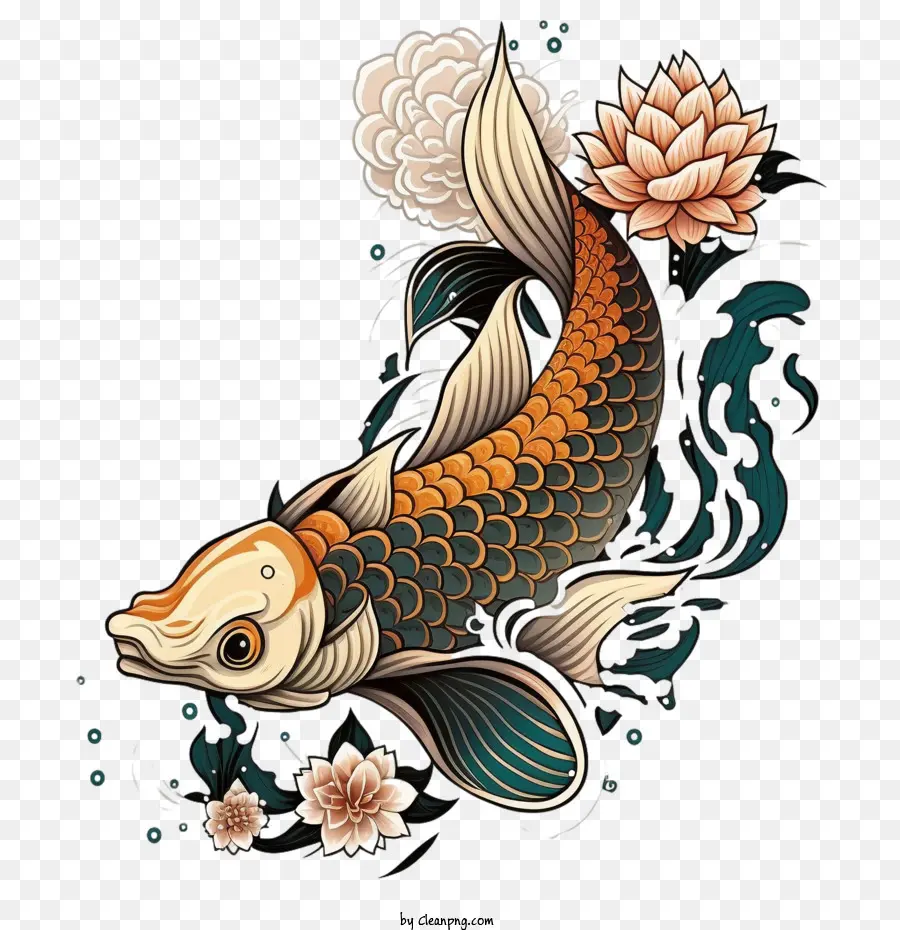 Peces Koi，Tradicional De Pescado PNG