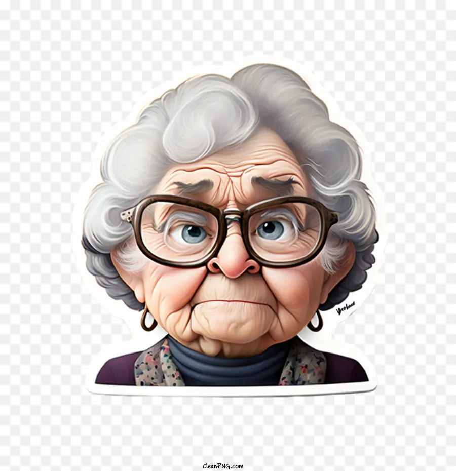 Abuela De Estilo Pixar，Cara Simétrica De La Abuela PNG