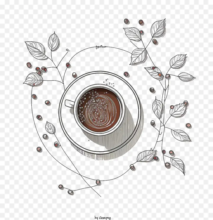 Dibujo De Línea，Cup Of Coffee PNG