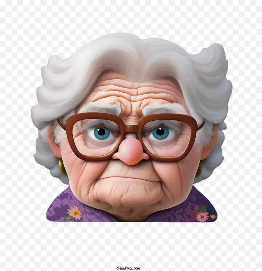 Abuela De Estilo Pixar，Cara Simétrica De La Abuela PNG