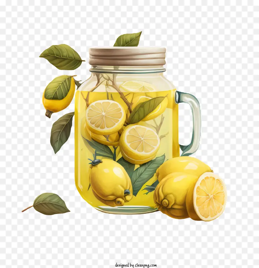 De Dibujos Animados De Los Limones，Frasco De Vidrio PNG