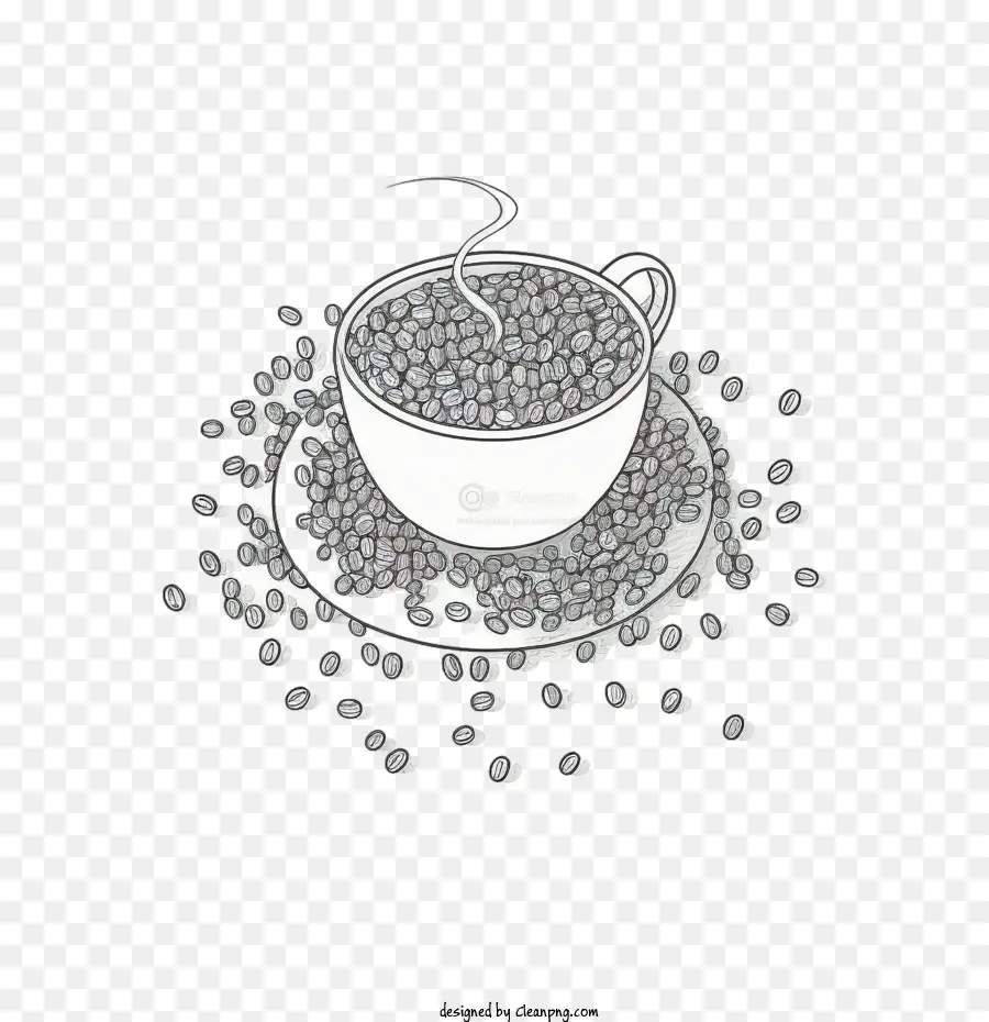 Dibujo Lineal，Taza De Café PNG