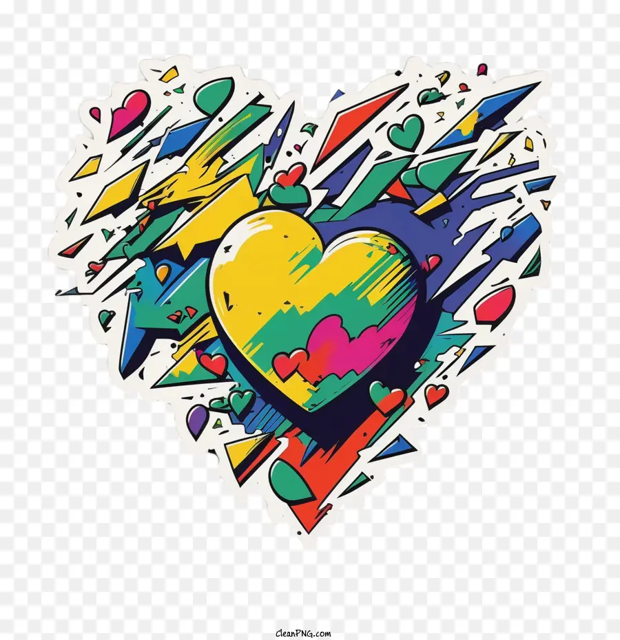 Colores Del Corazón De Los 90，Resumen Del Corazón PNG