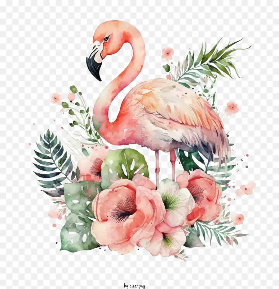 Acuarela Flamingo，Lindo Flamingo PNG
