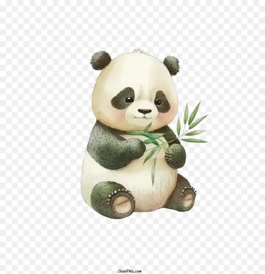 Acuarela Panda，Lindo Panda PNG