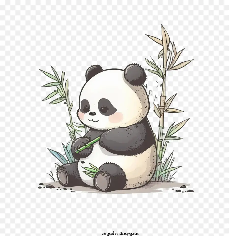 Panda Acuarela，Lindo Panda PNG