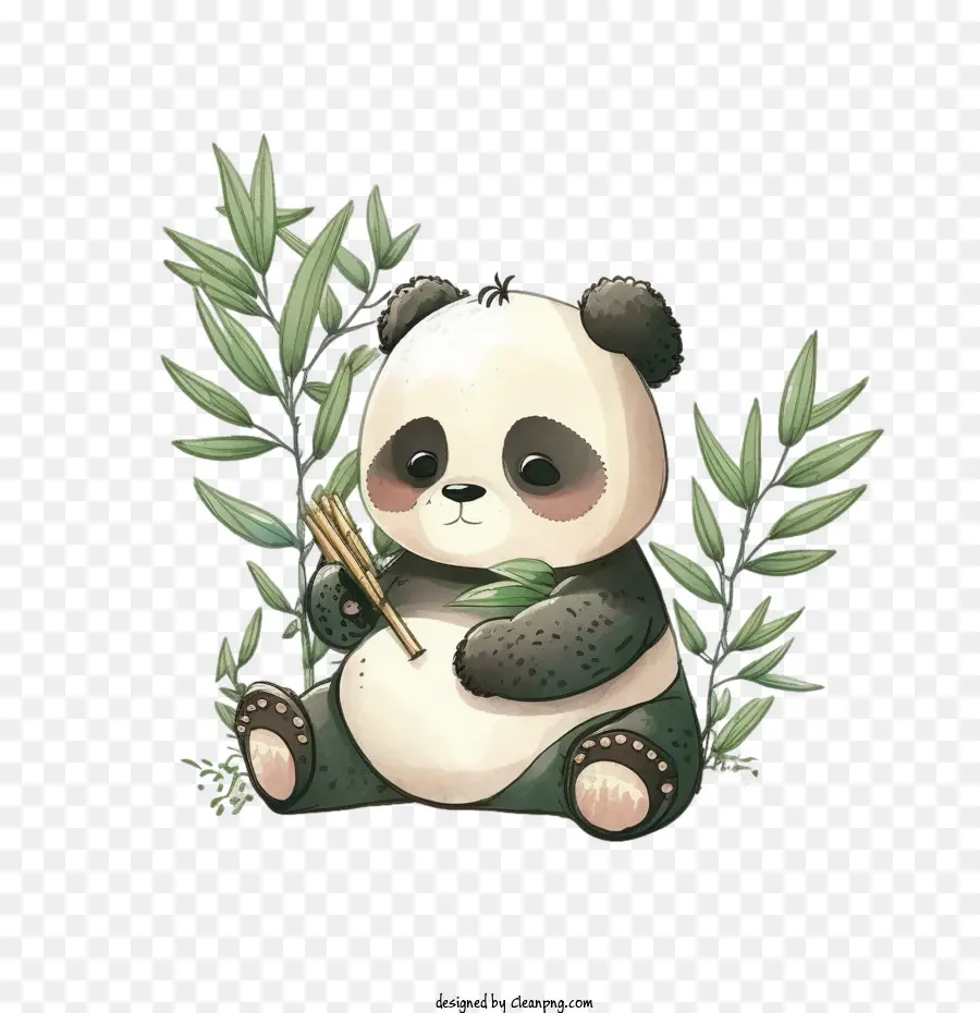 Acuarela Panda，Lindo Panda PNG