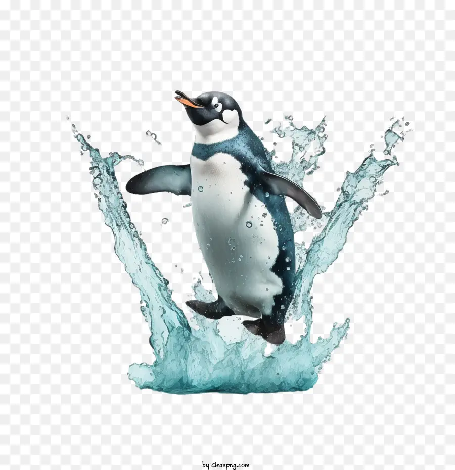 Lindo Pingüino，Saltando Penguin PNG