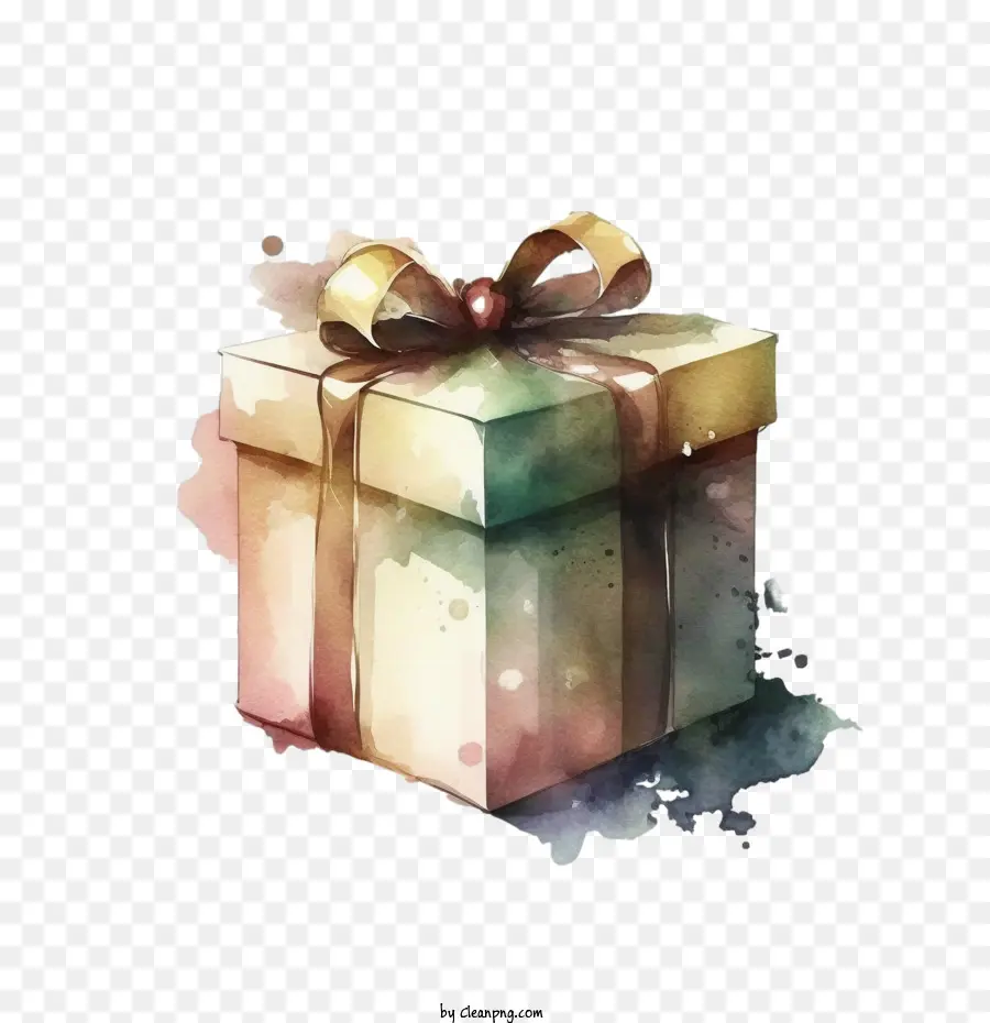 Acuarela De La Caja De Regalo，Simple Caja De Regalo PNG