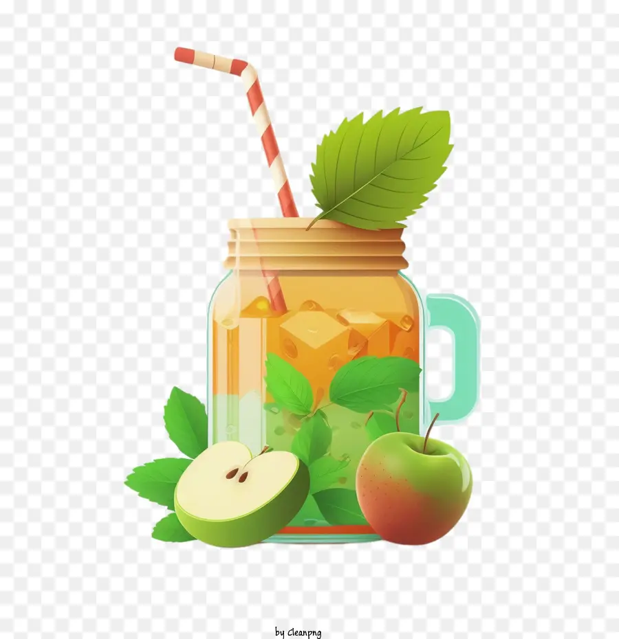 El Jugo De Manzana，Jugo De Manzana En Vaso PNG