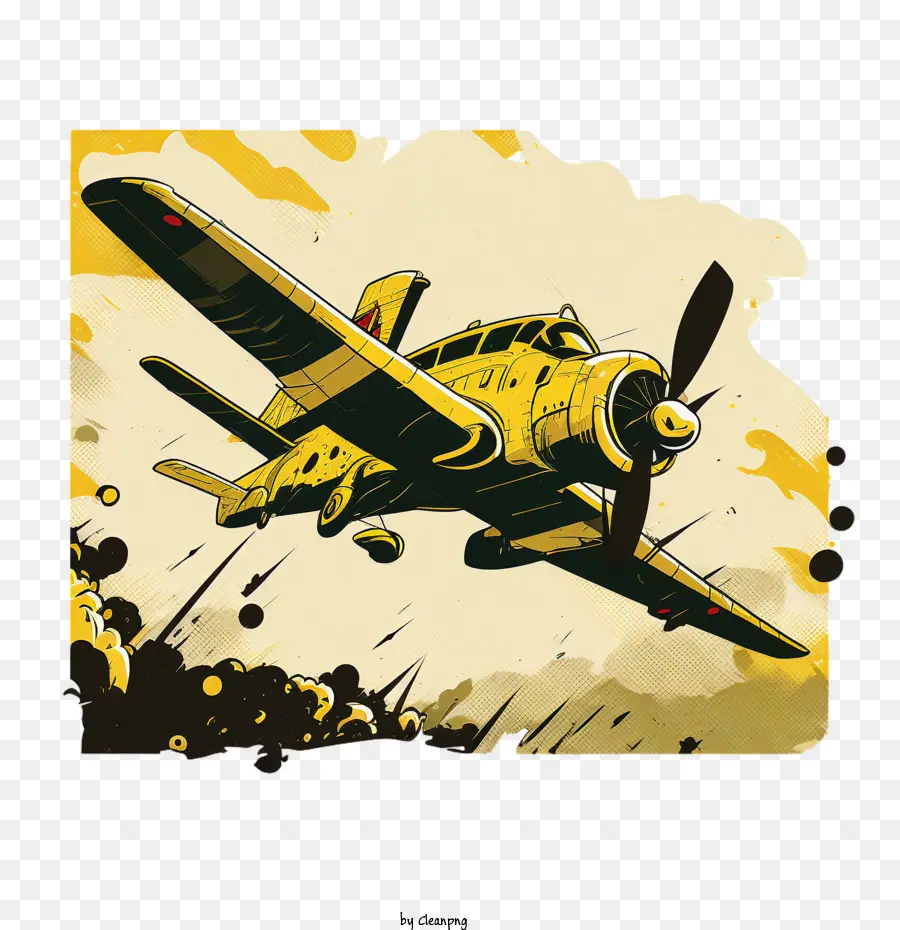 Amarillo Avión，Avión De Cómics PNG