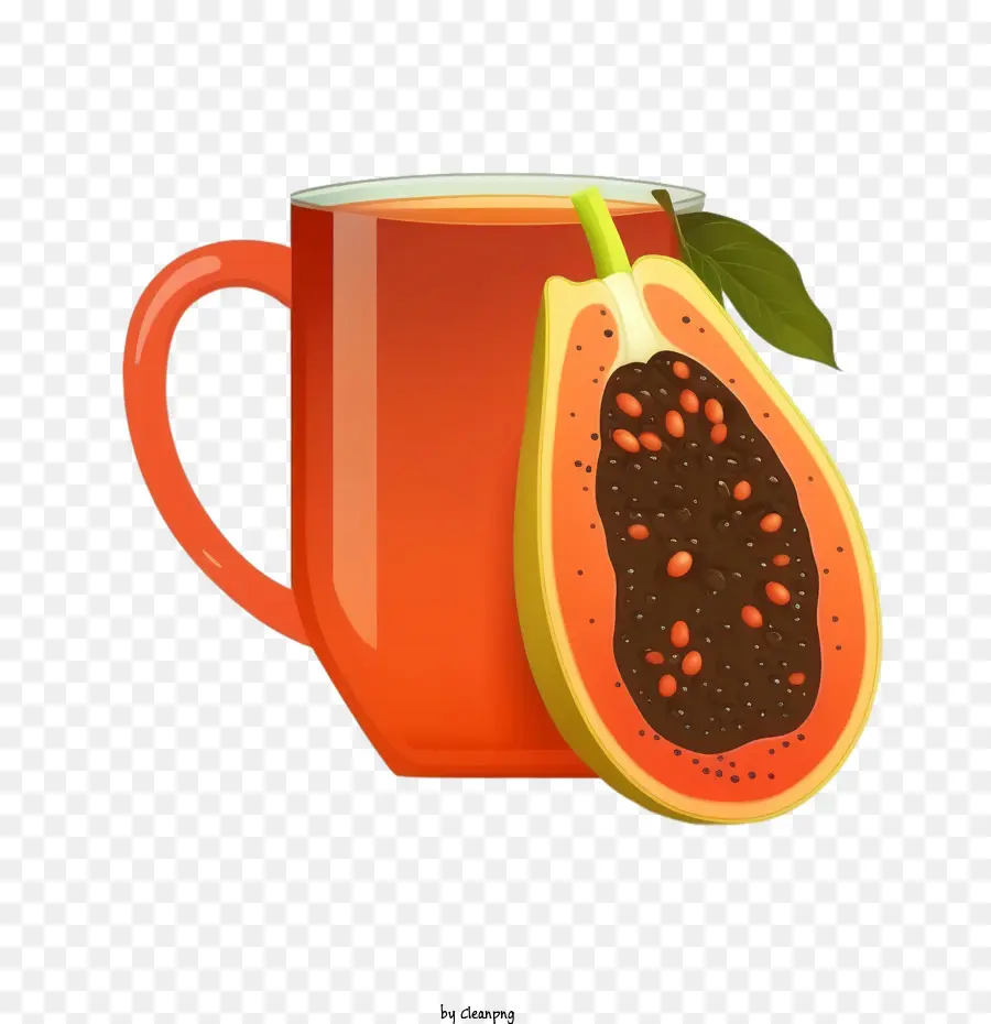 El Jugo De Papaya，Papaya En La Taza PNG