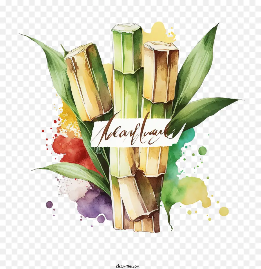 Sugarcane，Caña De Azúcar De Acuarela PNG