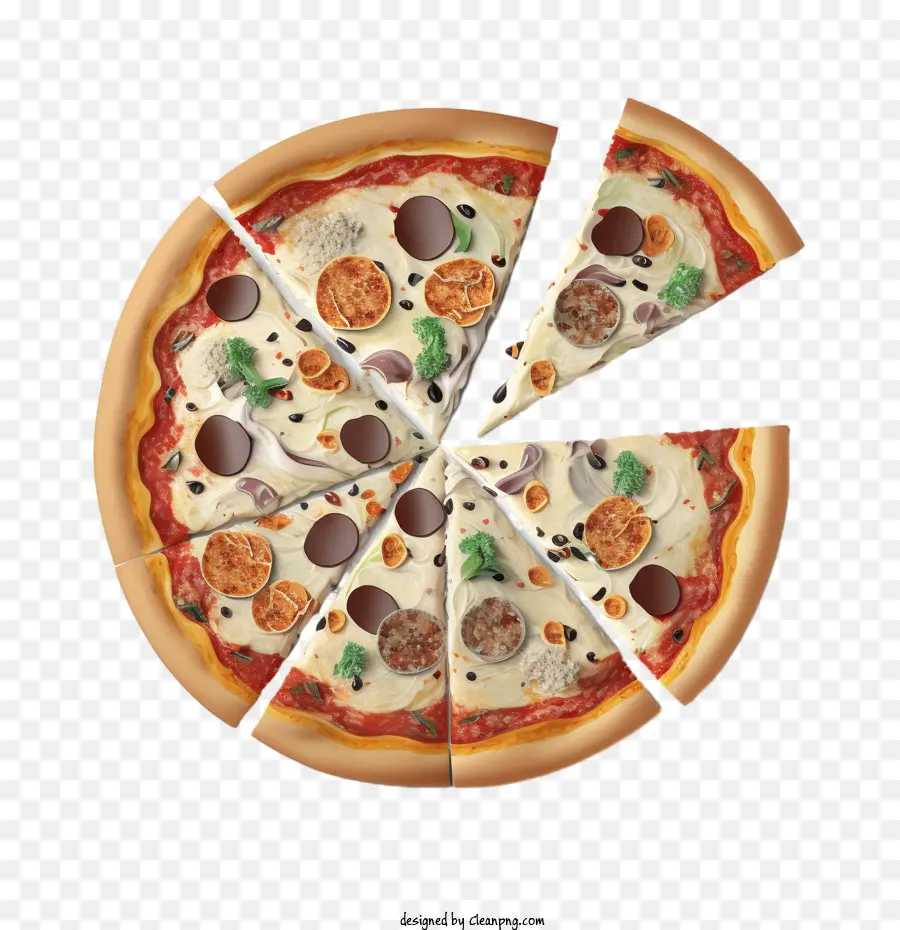 Realista Pizza，Pizza 3d PNG