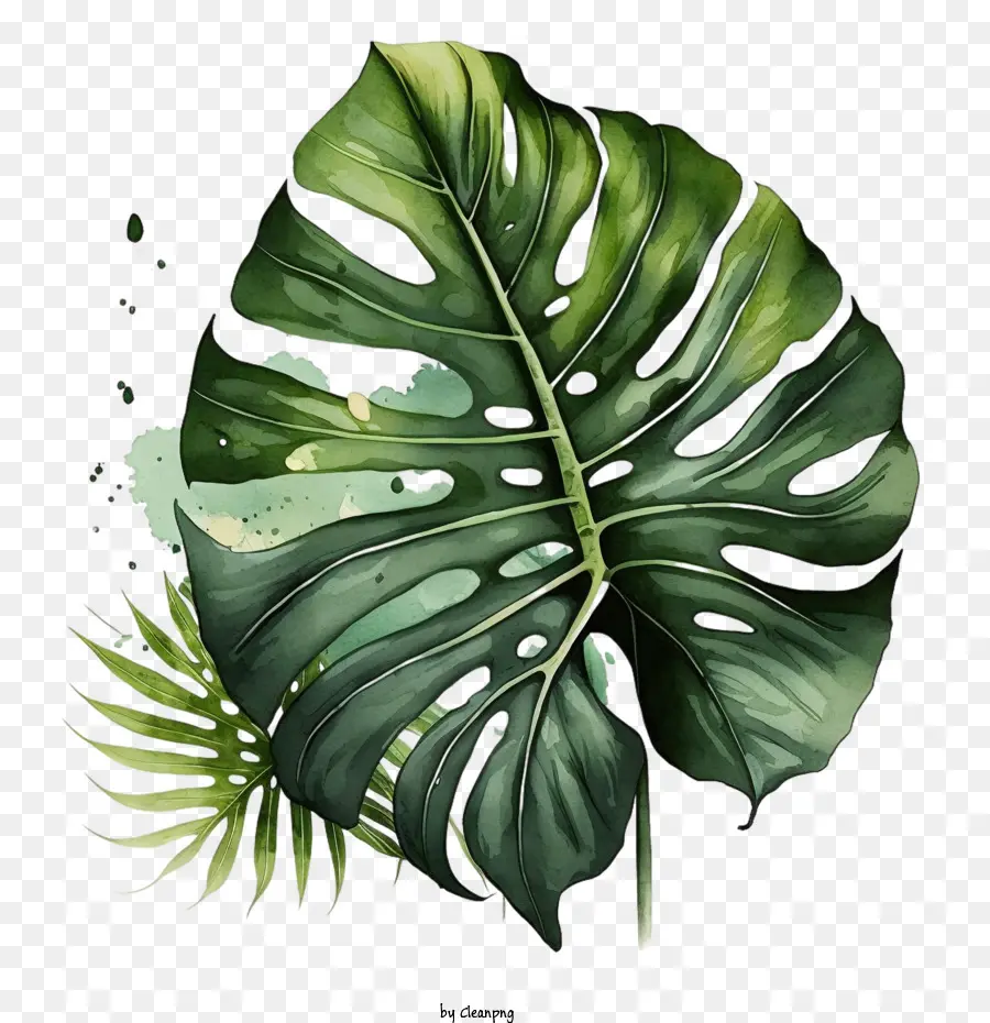 Acuarela De La Monstera，Monstera De Dibujos Animados PNG