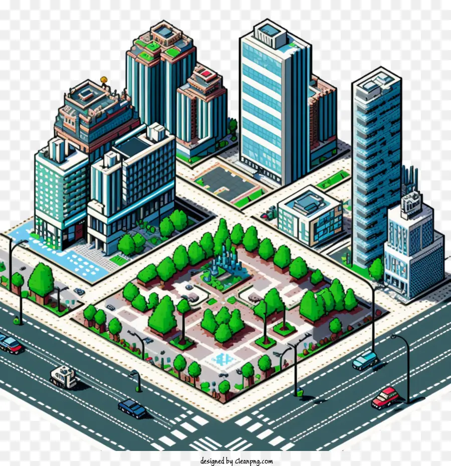 Pixel Art De La Ciudad De， PNG