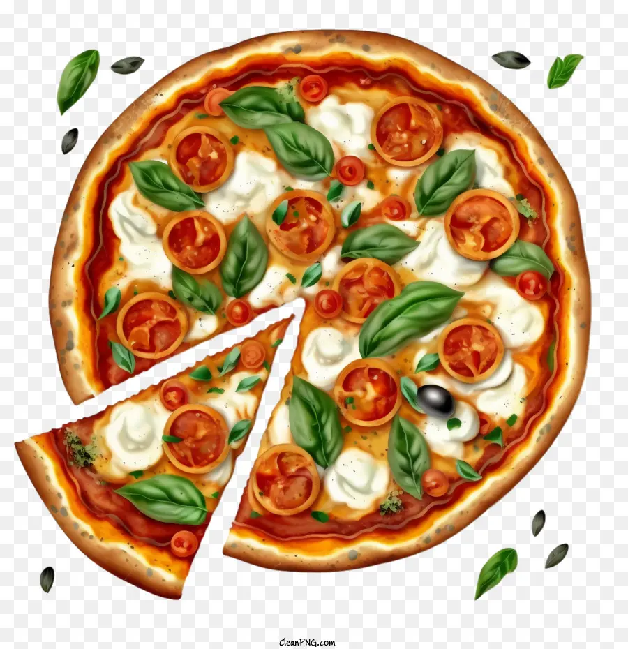 Pizza Vista Superior，Pizza PNG