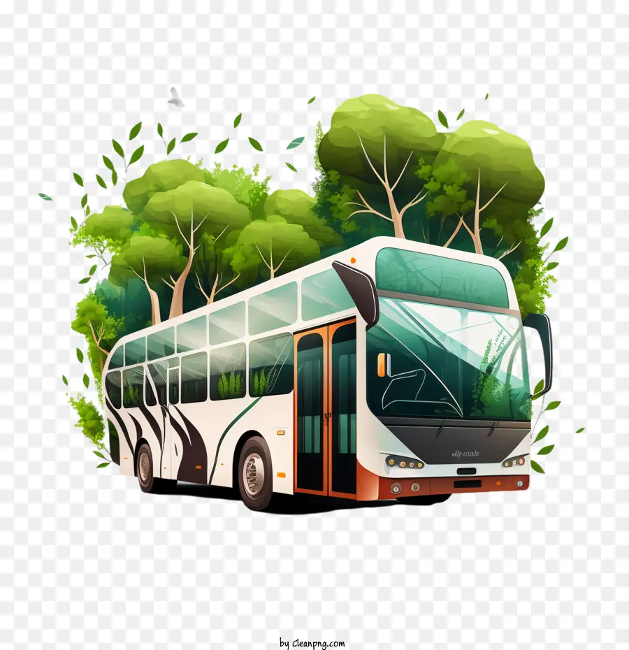 Autobús De Dibujos Animados，Autobús Ecológico PNG