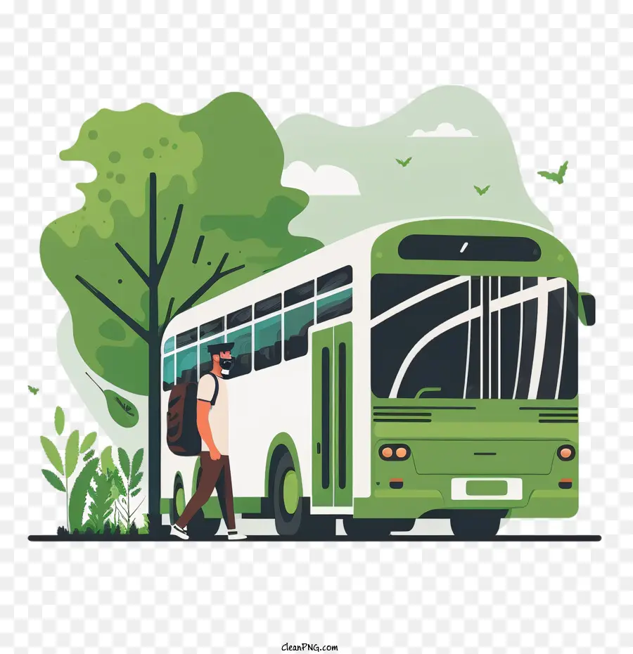 Autobús De Dibujos Animados，Autobús Ecológico PNG