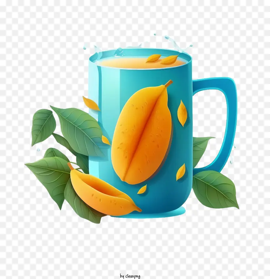 Jugo De Mango，Mango En La Taza PNG