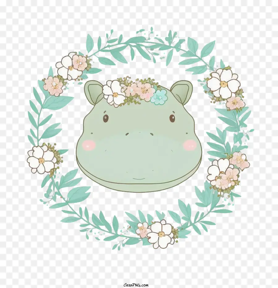 Kawaii Hippo，De Dibujos Animados De Hipona PNG