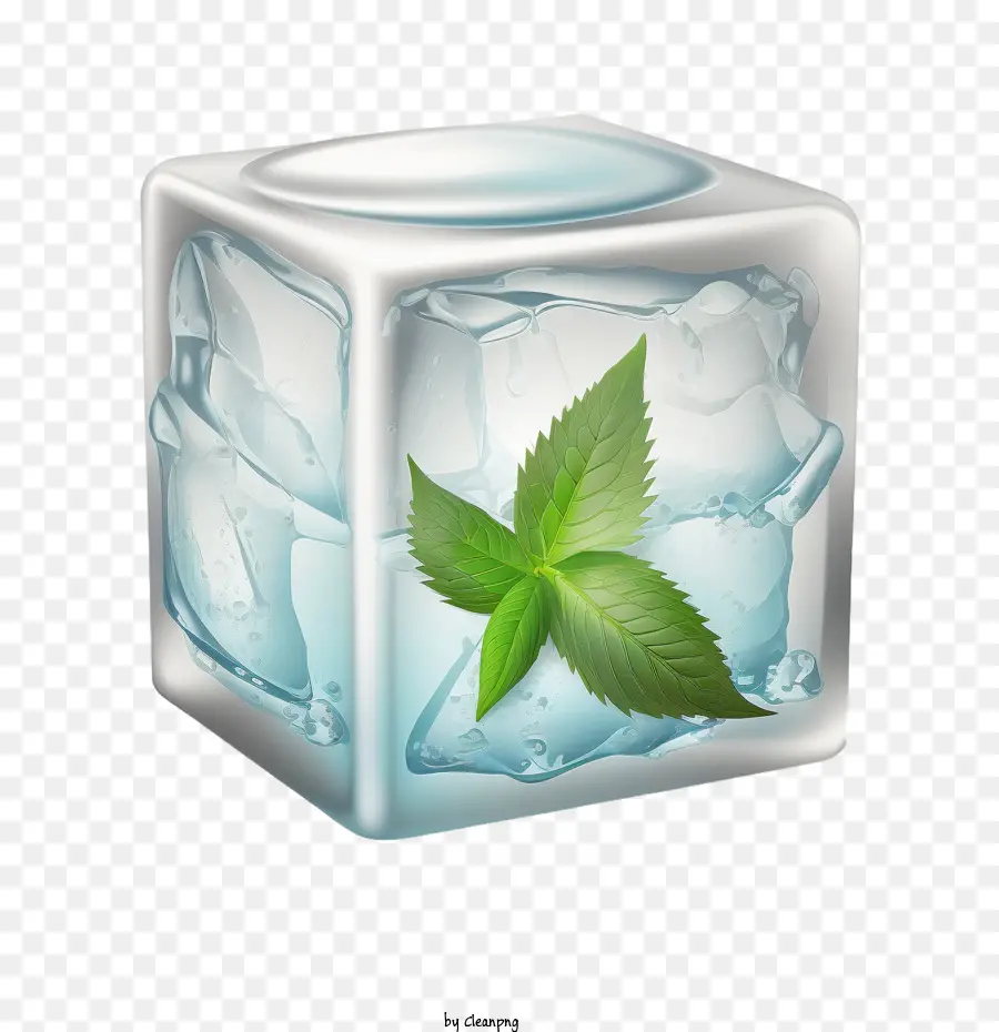 Hoja De Menta，Cubo De Hielo PNG