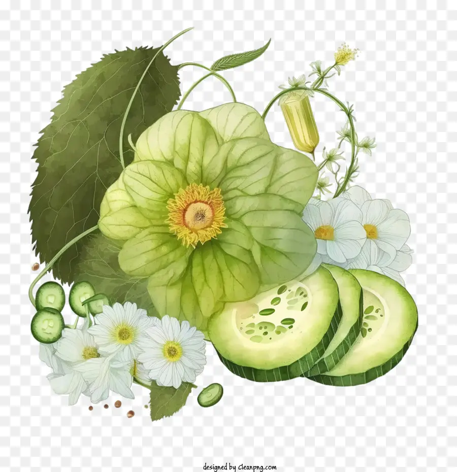 Acuarela De Pepino，Pepino PNG