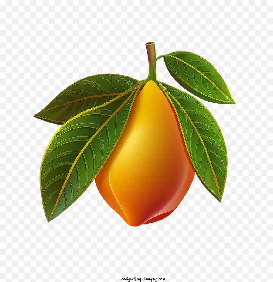 Dibujos Animados De Mango，Mango Con Hoja PNG