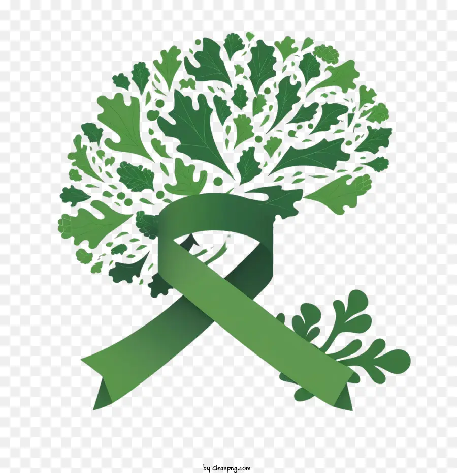 Día Mundial De La Salud Mental，Cinta Verde PNG