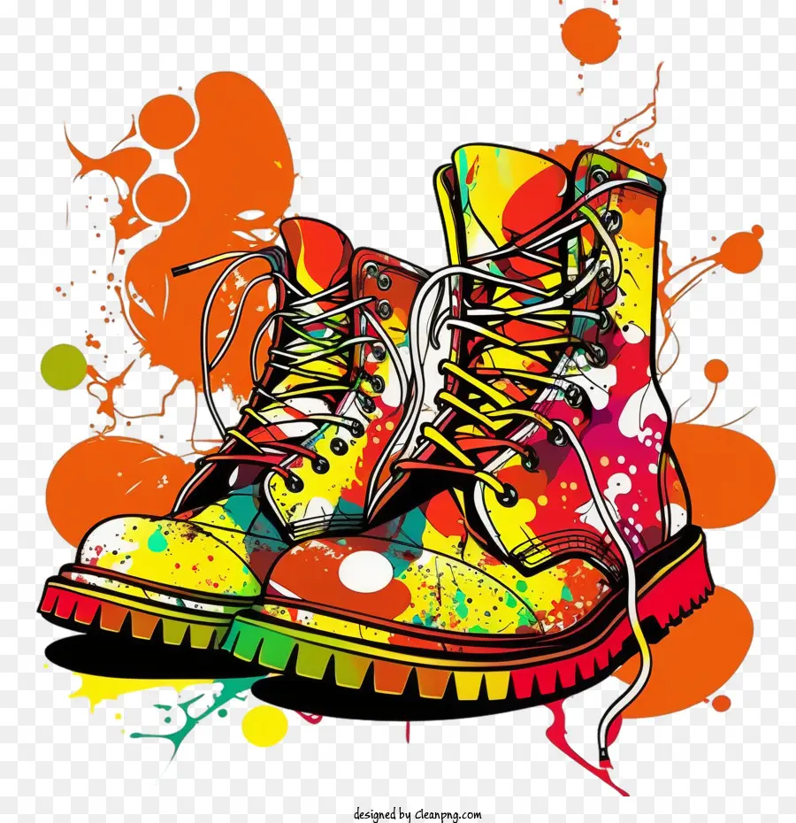 Botas Abstractas，Botas De Arte Pop PNG