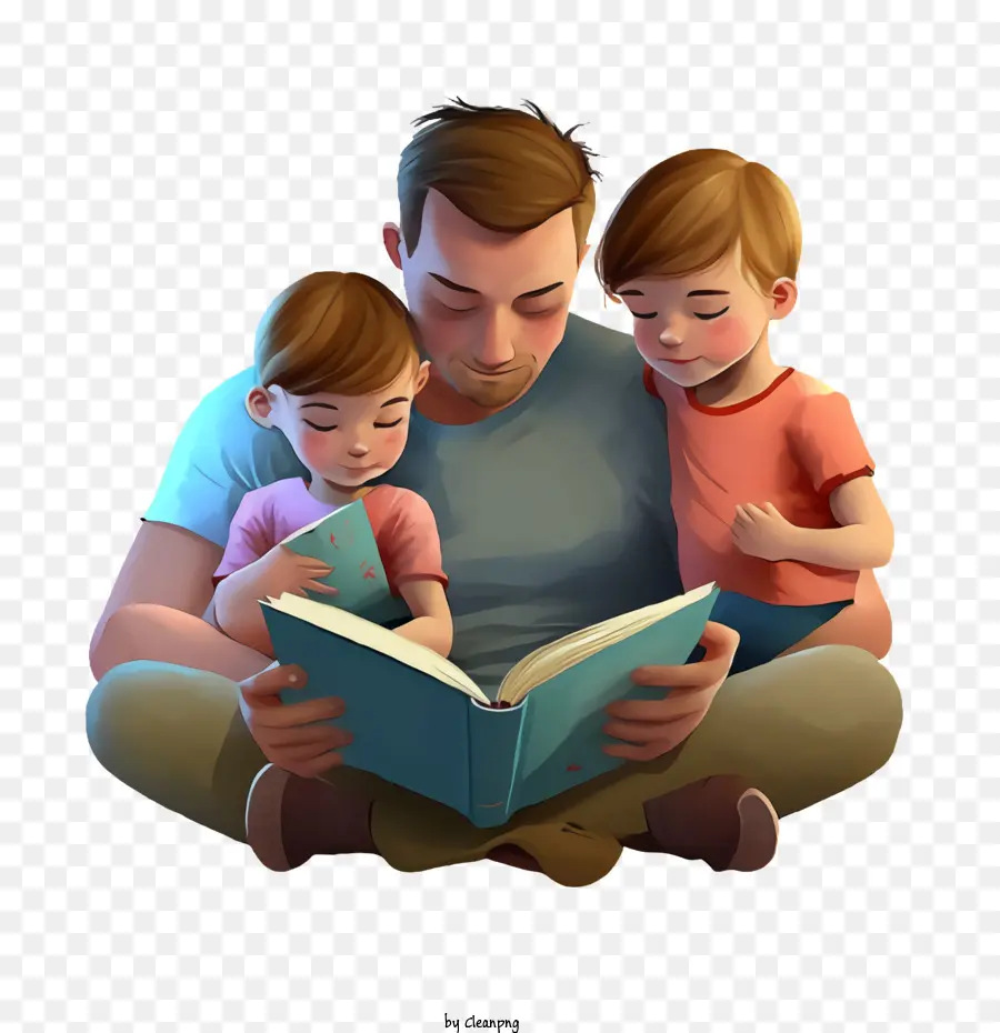 Padre E Hijos，Familia De Lectura PNG