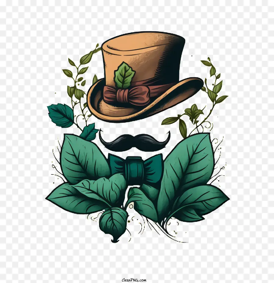 Dia Del Padre，Sombrero Verde Con Hojas PNG