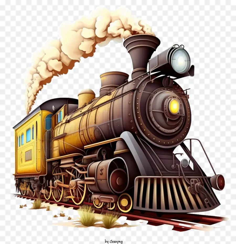 Viejo Tren De Vapor PNG - Viejo Tren De Vapor Dibujos Animados De Tren Tren  ilustración transparente