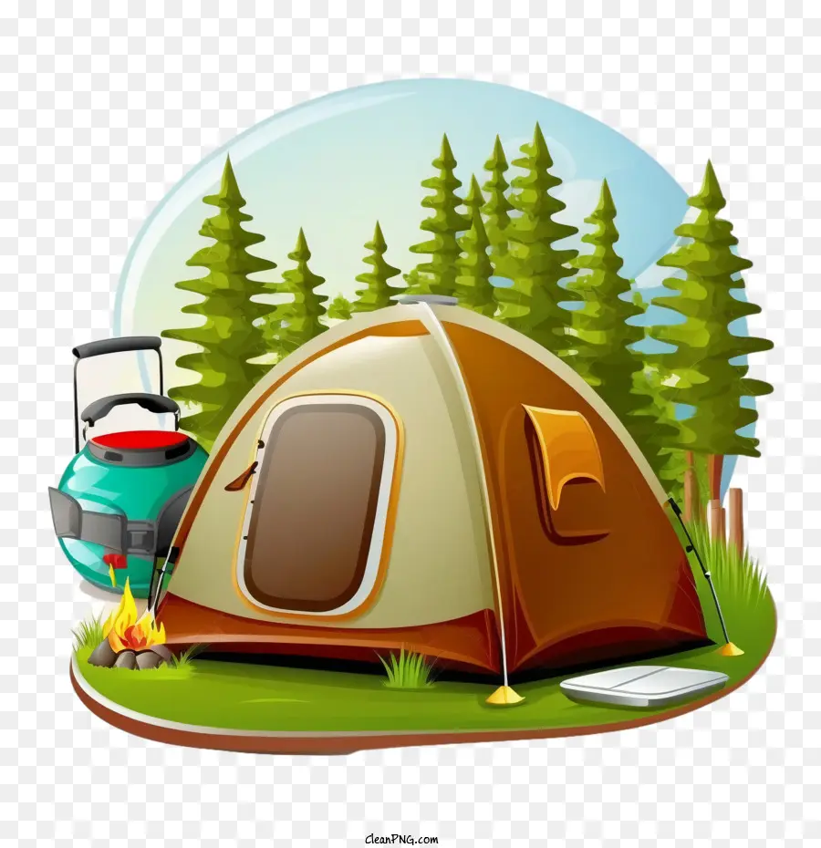 Escena De Campamento，Carpa PNG