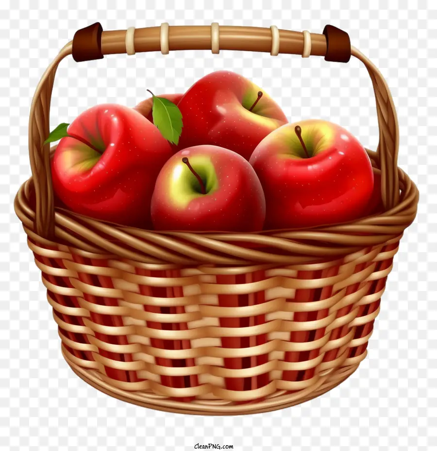 Las Manzanas Rojas，Manzanas En Canasta PNG