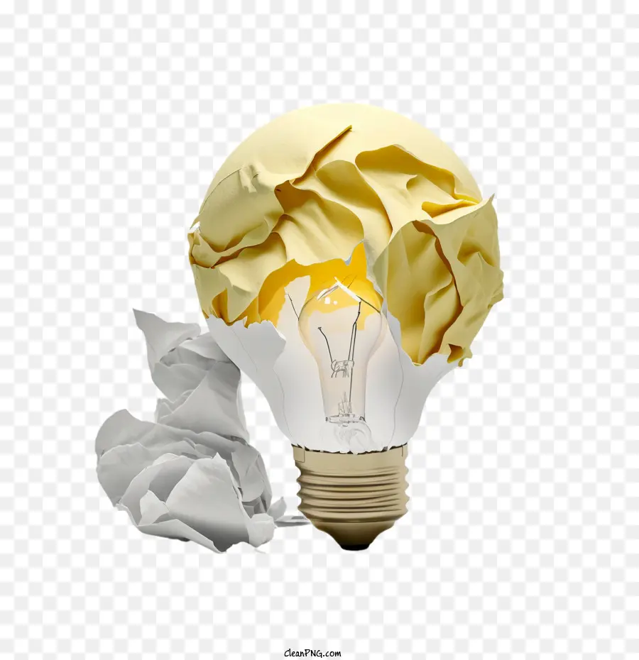 Bombilla De Luz，Bombilla Con Papel PNG