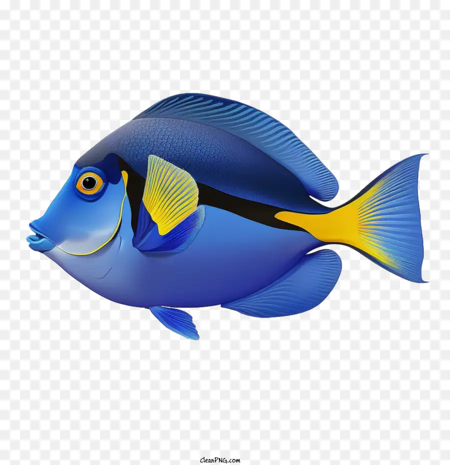 Dibujos Animados De Pescado，Pescado De Espiga Azul PNG