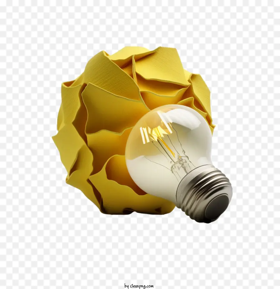 Bombilla De Luz，Bombilla Con Papel PNG