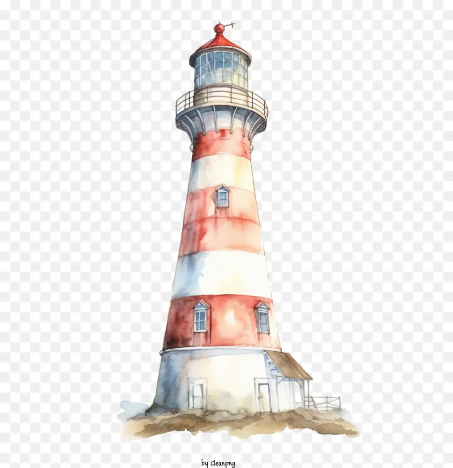 Acuarela Faro，Faro Pintado A Mano PNG