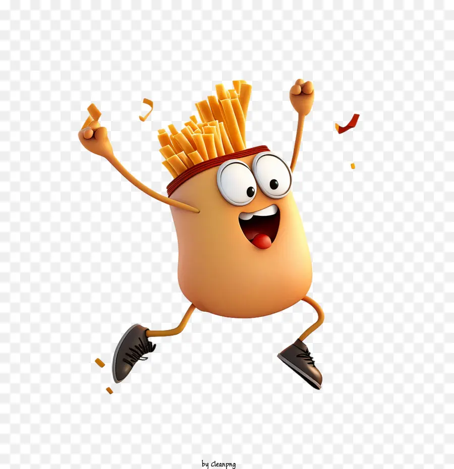 Papas Fritas Bailando，De Dibujos Animados De Papas A La Francesa PNG