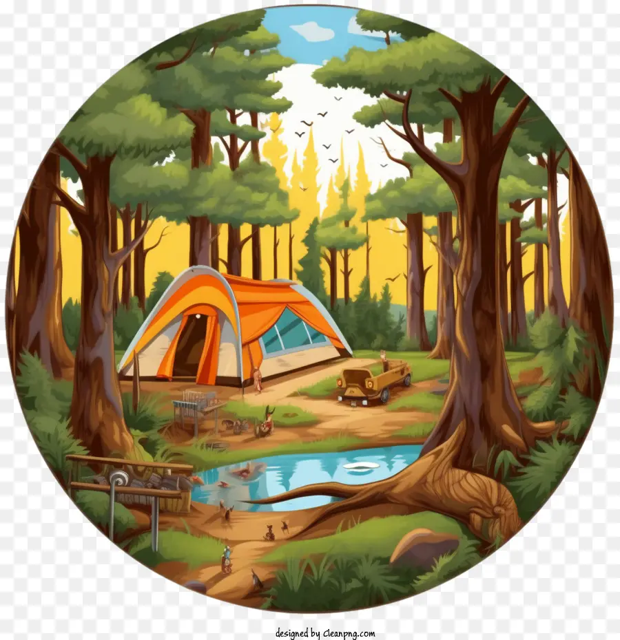 Camping，Bosque PNG