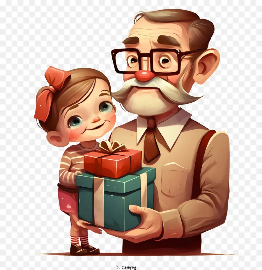 Padre Y Presente，Padre Y Regalo PNG