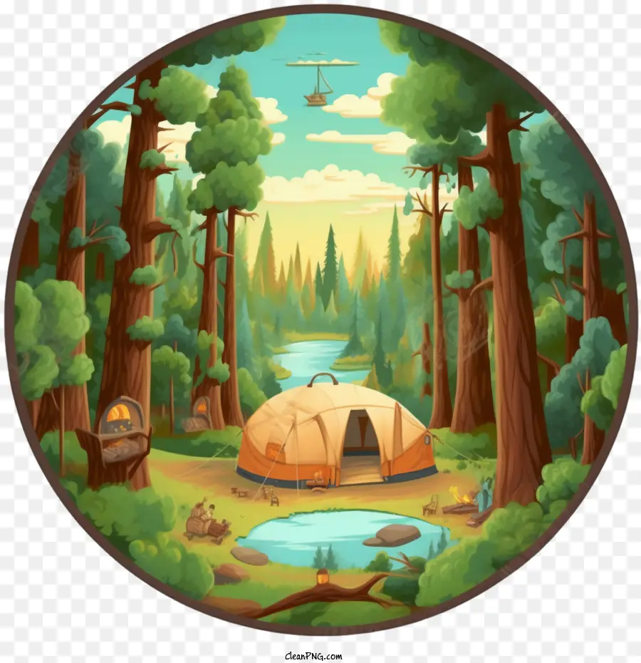 Camping，Bosque PNG
