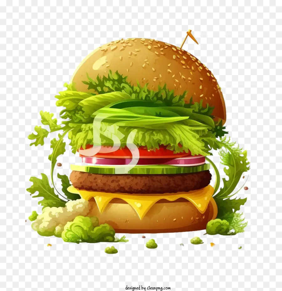 De Dibujos Animados De La Hamburguesa，Burger PNG