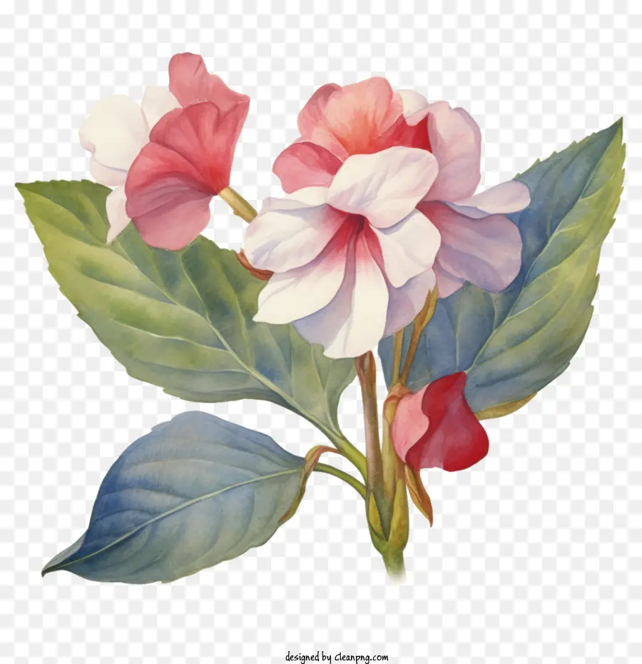 Flor Impatiens，Floración De La Acuarela Impatiens PNG